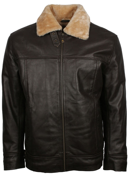 B3 Black Aviator Leather Jacket