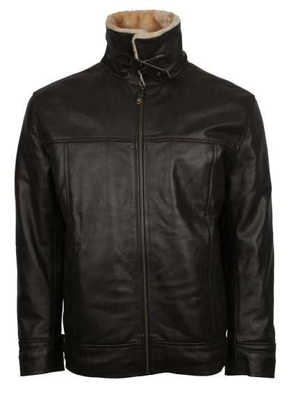 B3 Black Aviator Leather Jacket