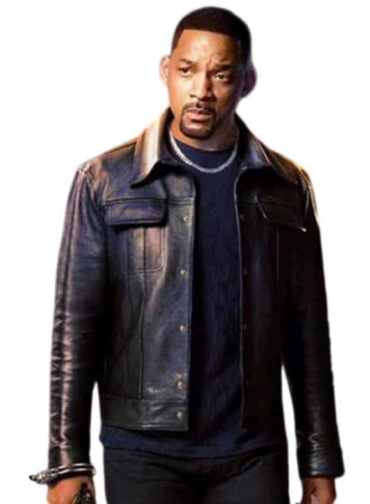 Harpoon Detective Mike Lowrey Inspired Black Genuine Leather Leather Jacket - Bad Boys Ride or Die Style