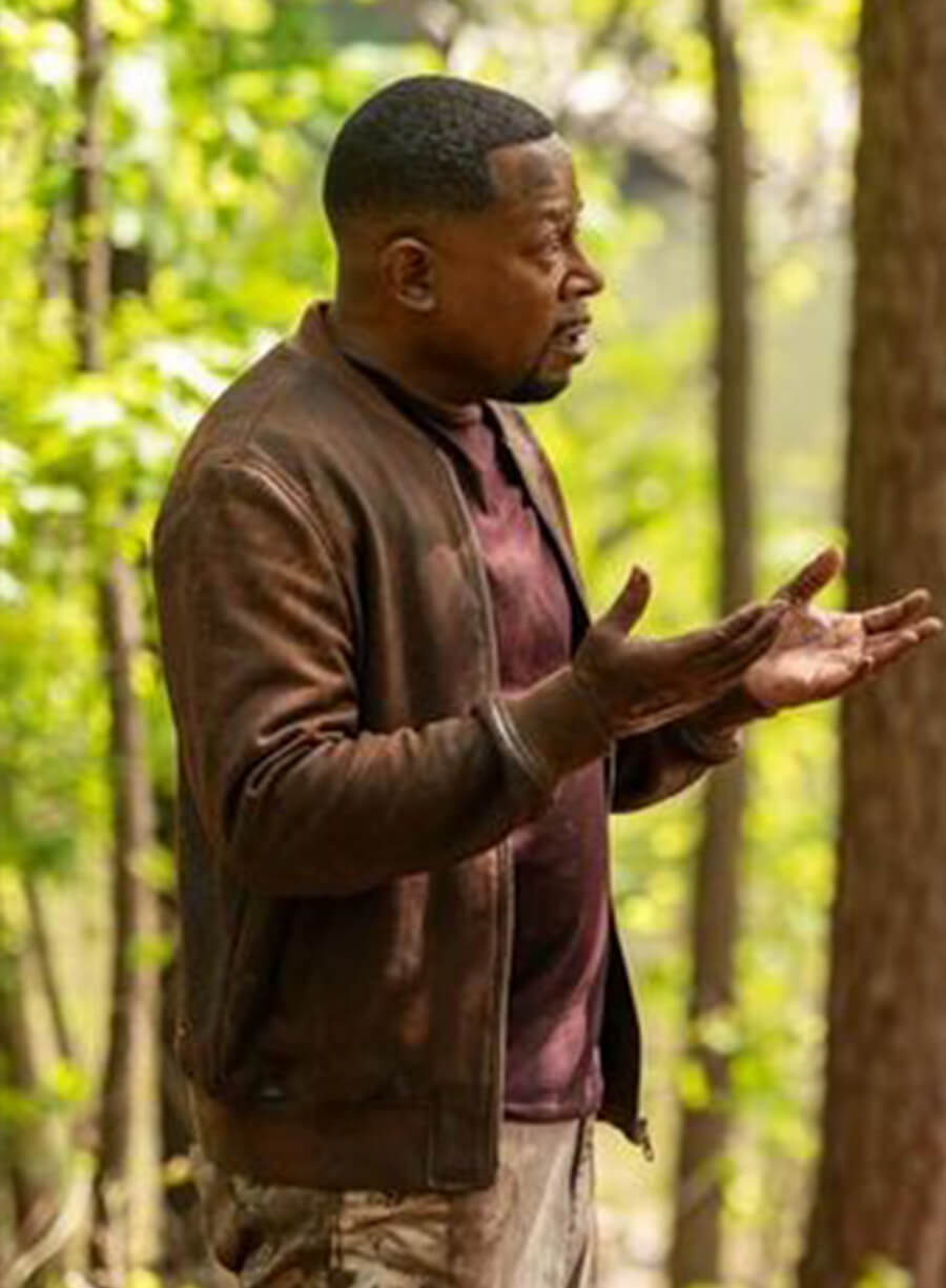 Harpoon Marcus Miles Burnett Inspired Brown Fabric Leather Jacket - Bad Boys Ride or Die Style