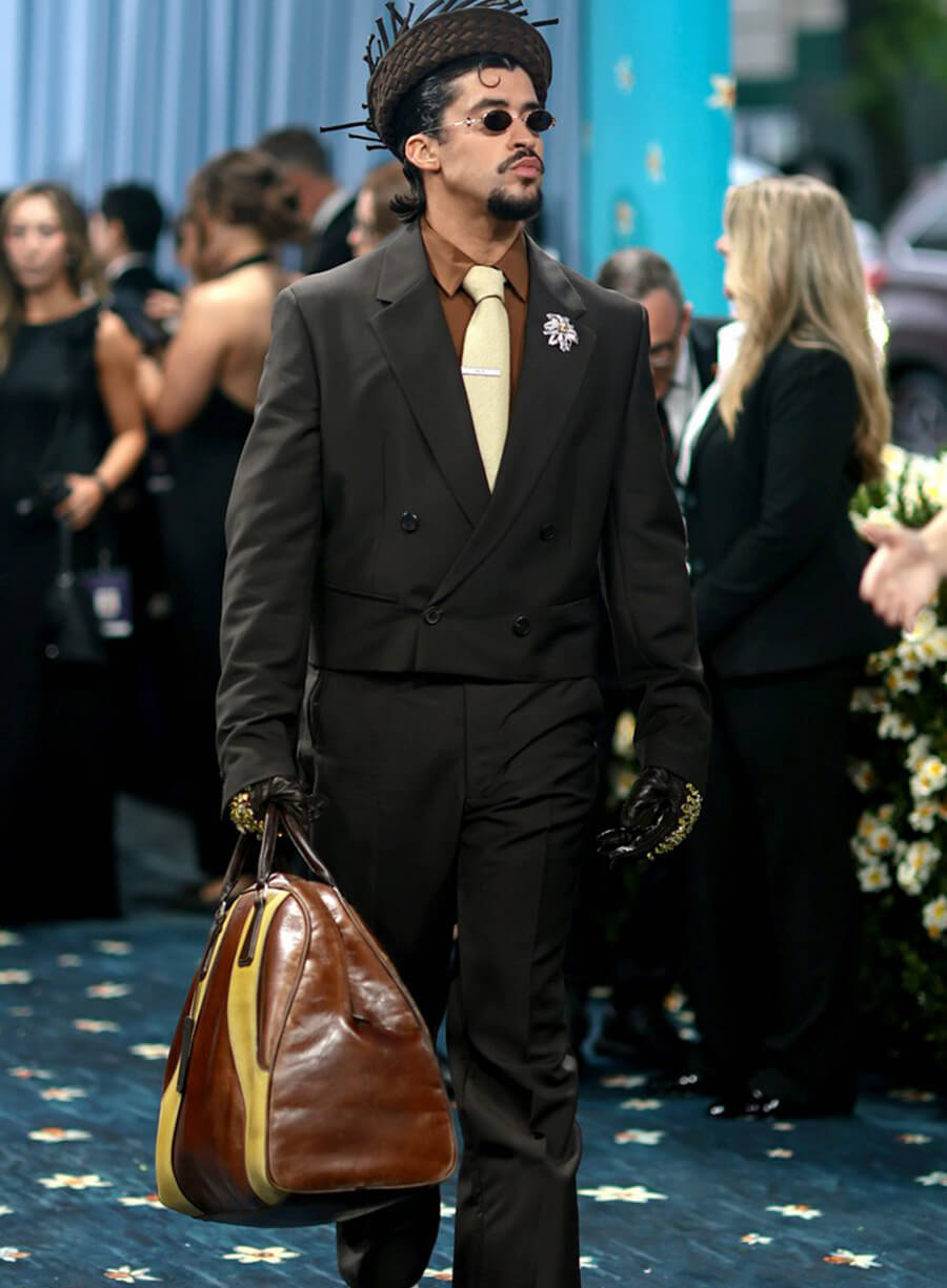 Harpoon Bad Bunny Inspired Brown Wool Jacket - Met Gala 2025 Style
