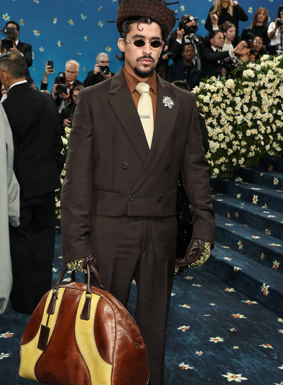 Harpoon Bad Bunny Inspired Brown Wool Jacket - Met Gala 2025 Style