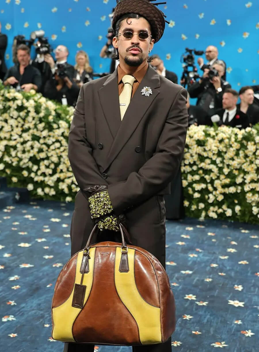 Harpoon Bad Bunny Inspired Brown Wool Jacket - Met Gala 2025 Style