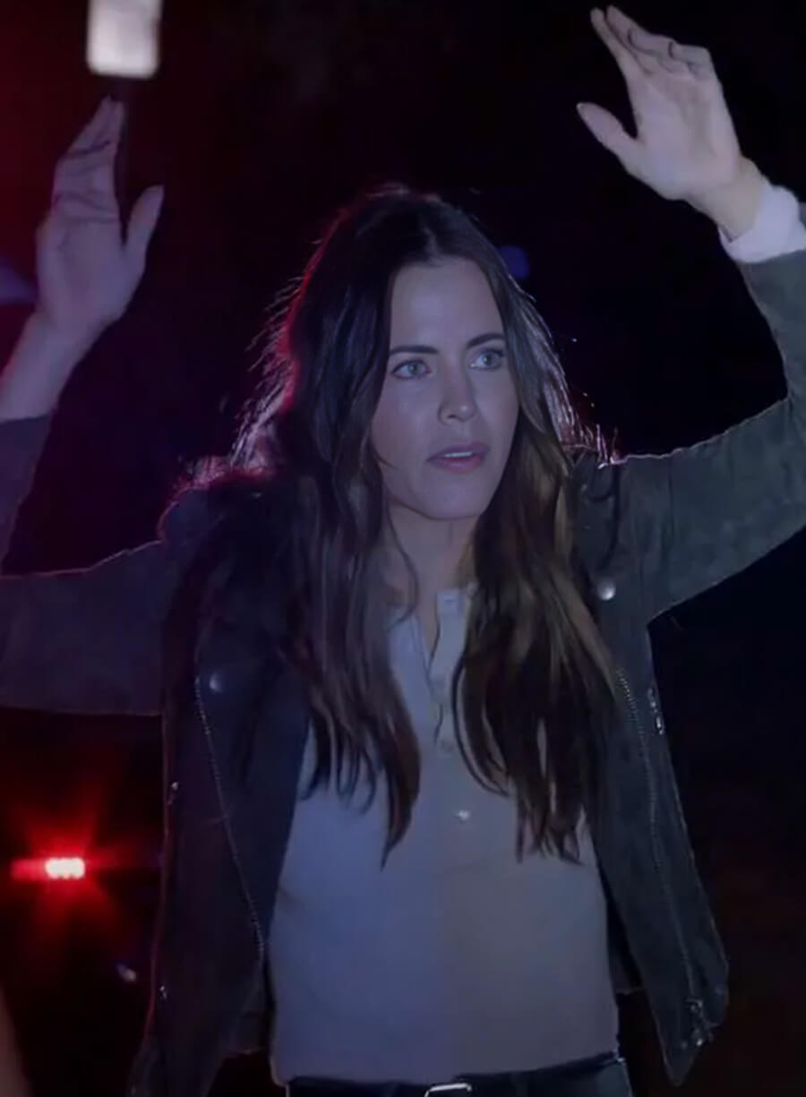 Harpoon Bailey Nune Inspired Green Leather Jacket - The Rookie S06 Style