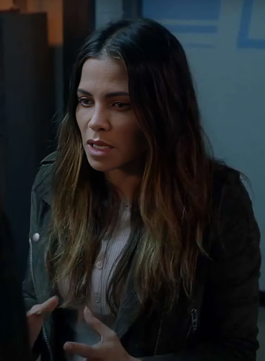 Harpoon Bailey Nune Inspired Green Leather Jacket - The Rookie S06 Style