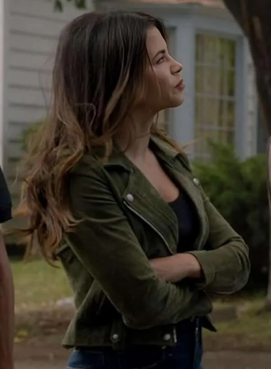 Harpoon Bailey Nune Inspired Green Leather Jacket - The Rookie S06 Style