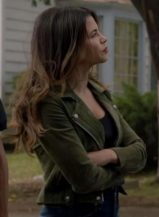Harpoon Bailey Nune Inspired Green Leather Jacket - The Rookie S06 Style