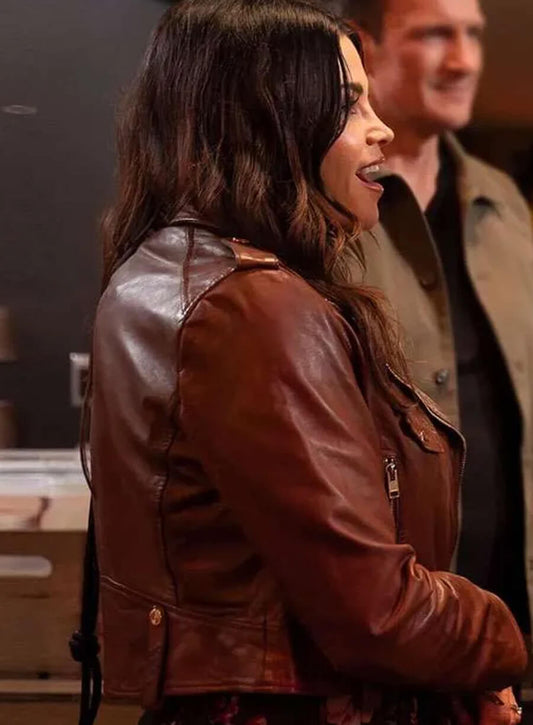 Harpoon Bailey Nune Inspired Maroon Leather Jacket - The Rookie S07 Style