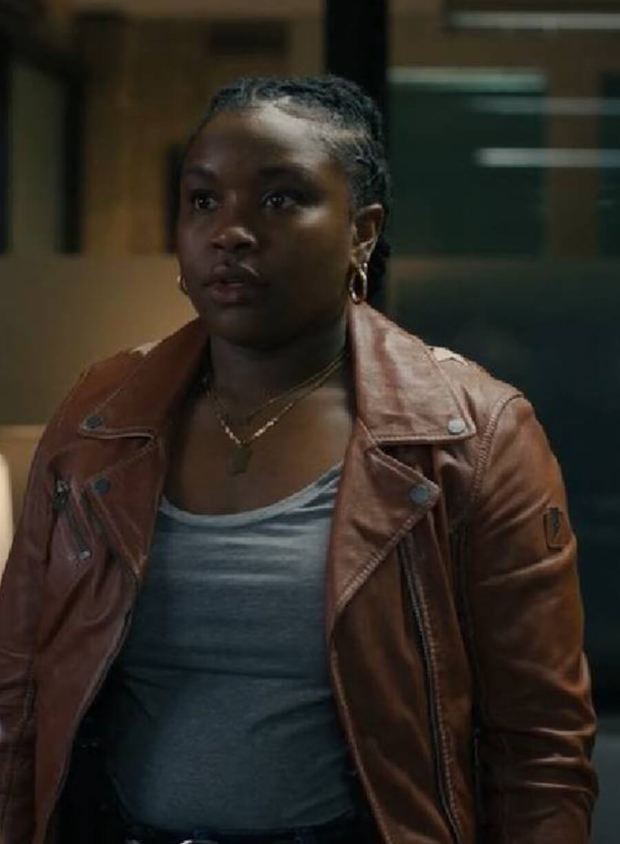 Harpoon Samira Parker Inspired Brown Leather Jacket - Ballard S01 Style