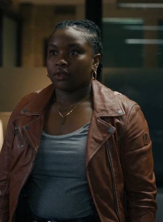 Harpoon Samira Parker Inspired Brown Leather Jacket - Ballard S01 Style