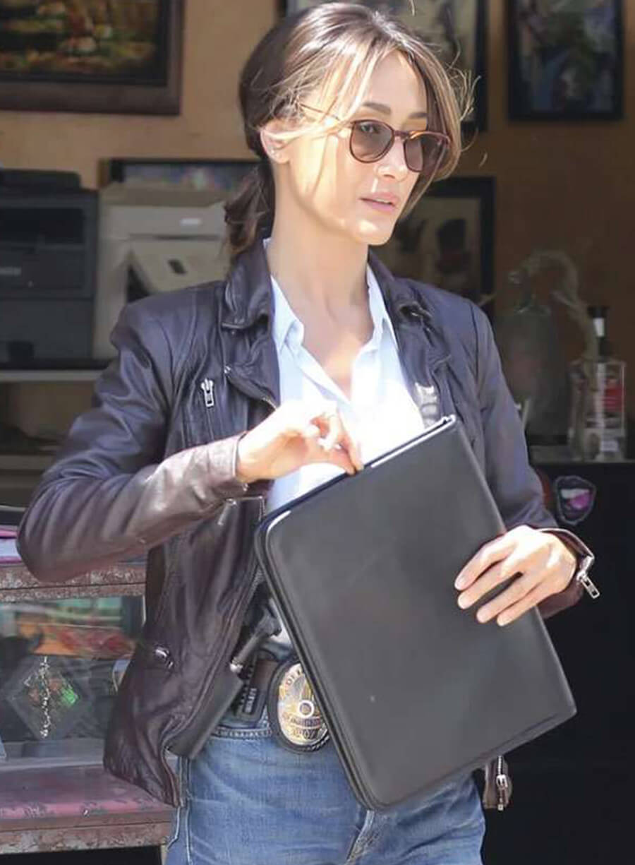 Harpoon Maggie Q Inspired Black Leather Jacket - Ballard S01 Style