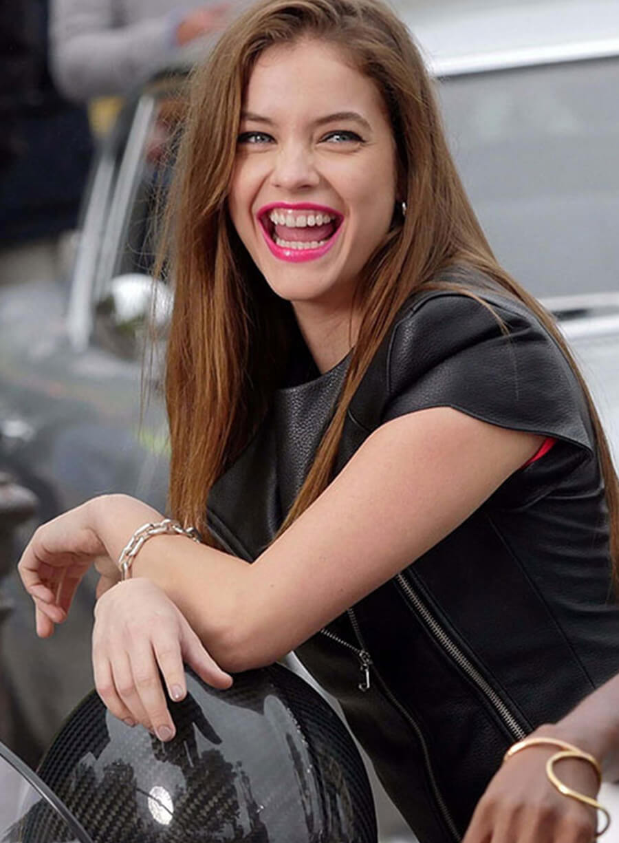 Harpoon Barbara Palvin Top Inspired Black Leather Jacket