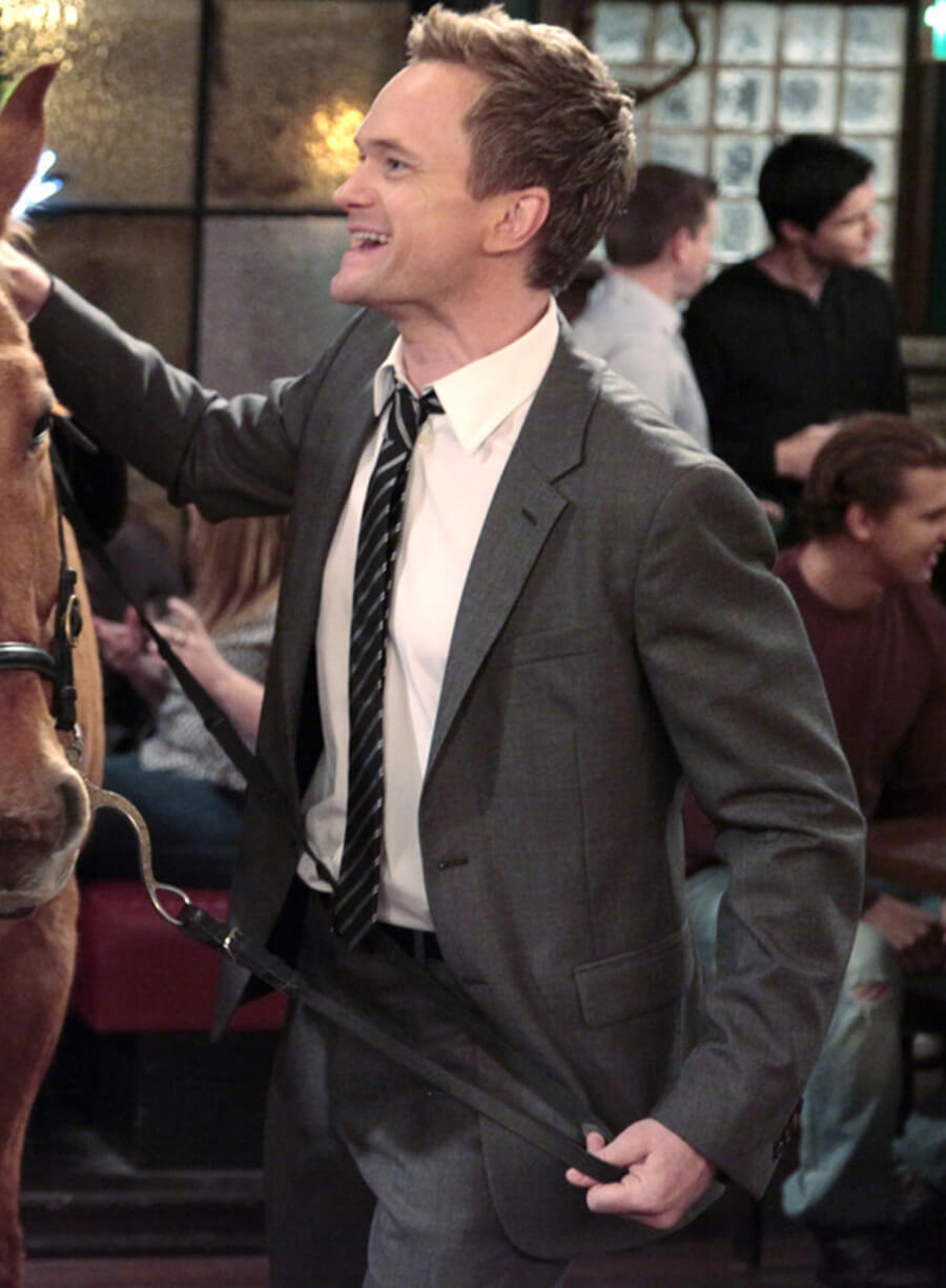 Harpoon Barney Stinson Inspired Grey Leather Jacket - How I met Your Mother Style