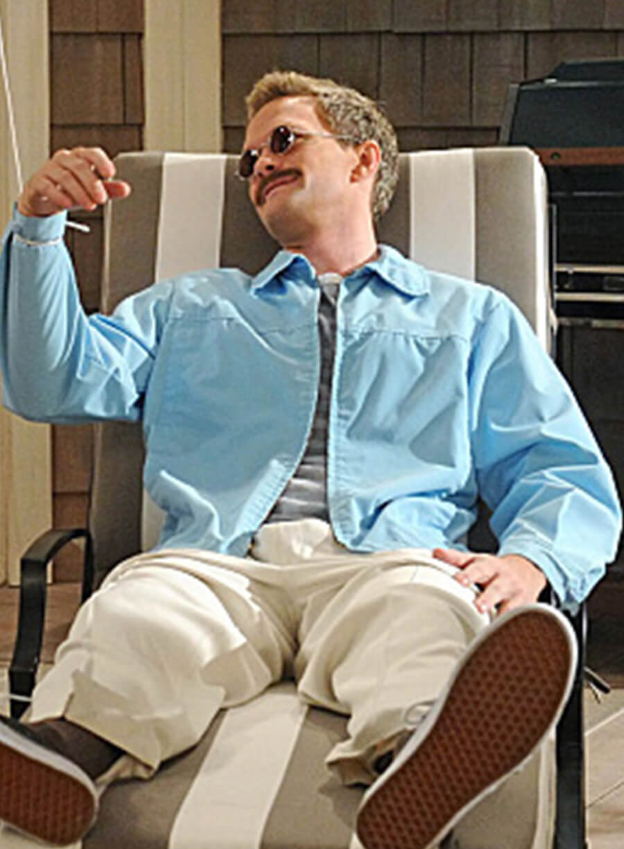 Harpoon Barney Stinson Inspired Blue Leather Jacket - How I met Your Mother S08 Style