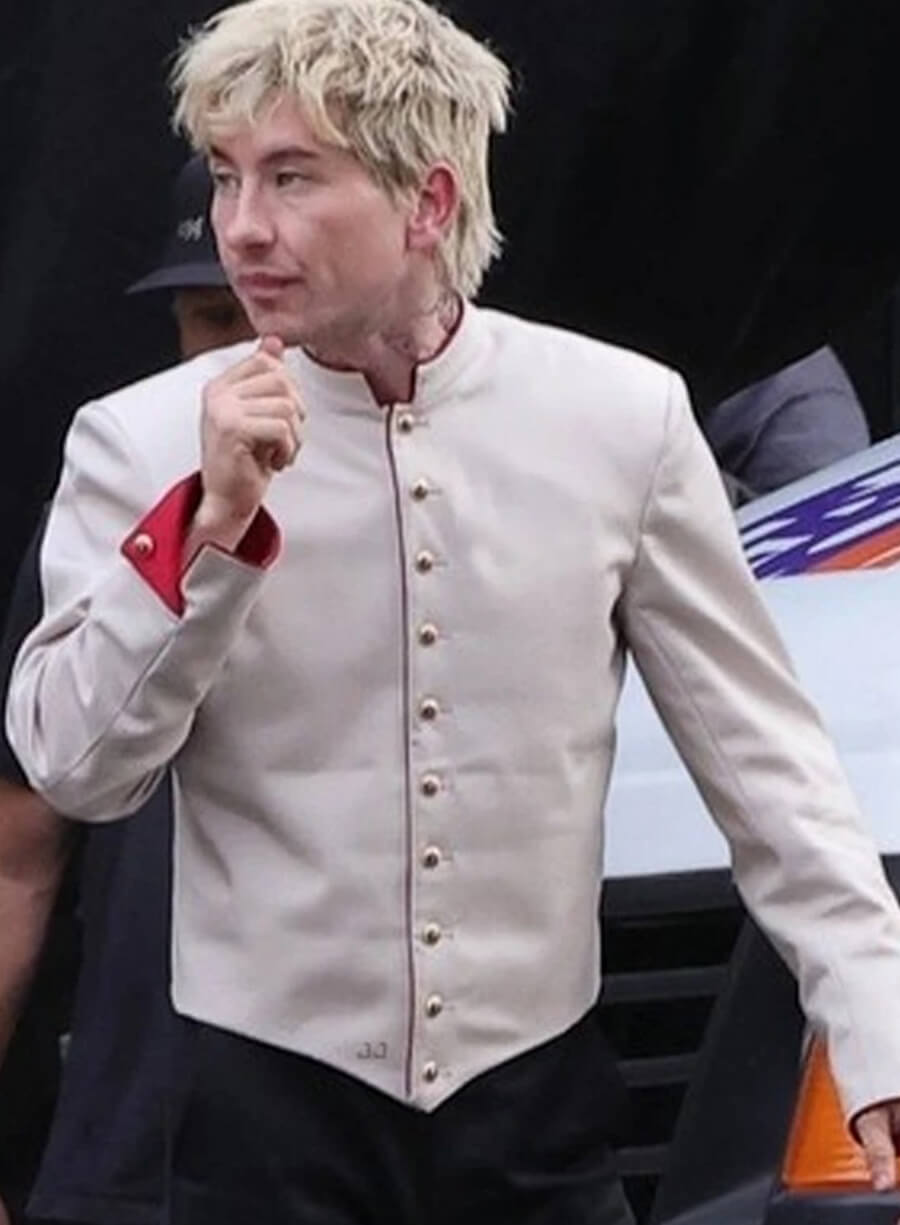 Harpoon Ormon Inspired White Leather Jacket - Crime 101 Style