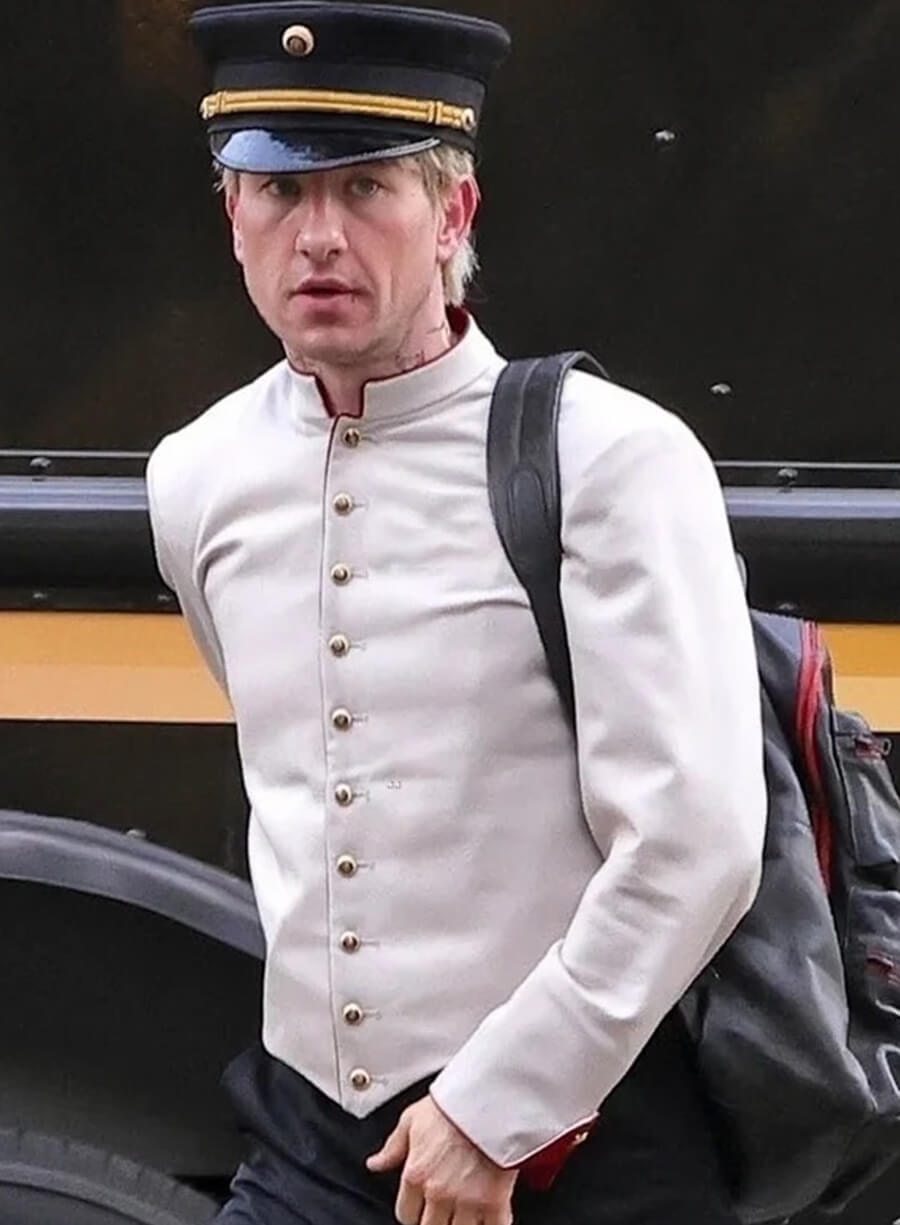 Harpoon Ormon Inspired White Leather Jacket - Crime 101 Style