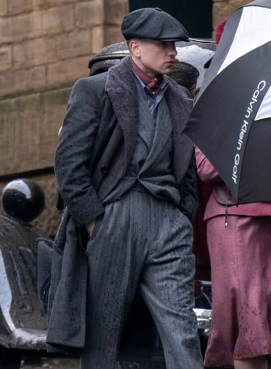 Harpoon Thomas Shelby Inspired Grey Wool Coat - Peaky Blinders: The Immortal Man Style