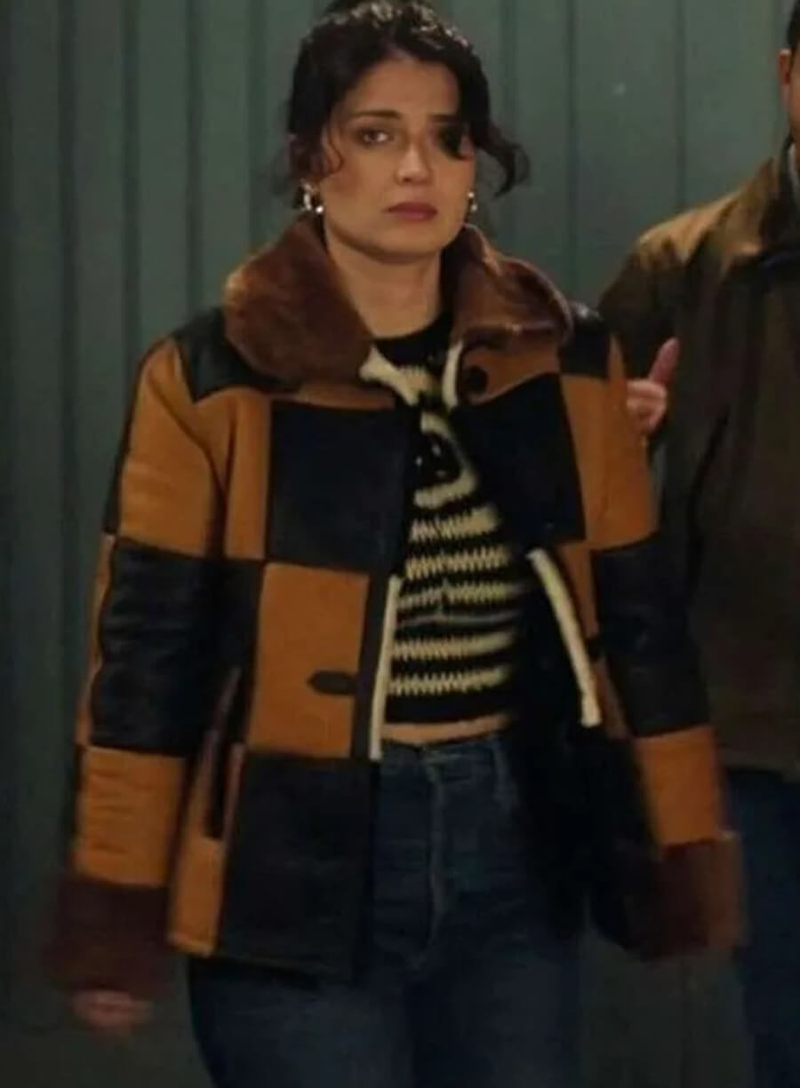 Harpoon Becka Garvey Inspired Green and Maroon Leather Jacket - Bad Sisters S02 Style