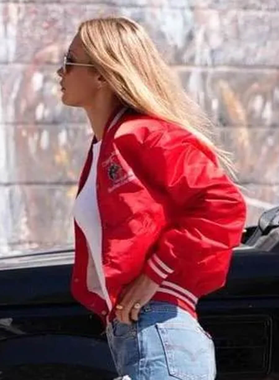 Harpoon Bella Hadid Inspired Red Varsity Jacket