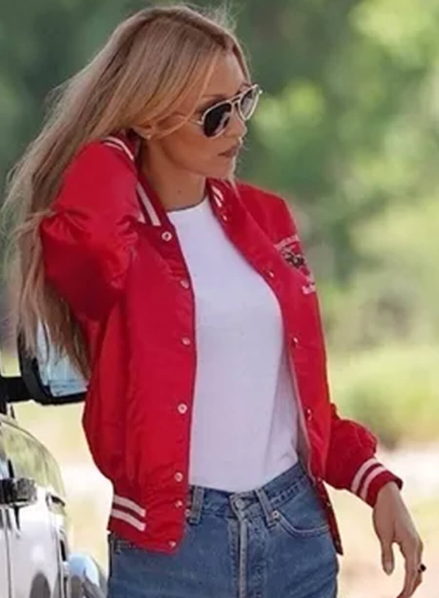 Harpoon Bella Hadid Inspired Red Varsity Jacket