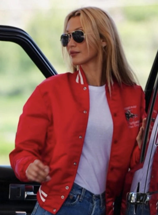 Harpoon Bella Hadid Inspired Red Varsity Jacket