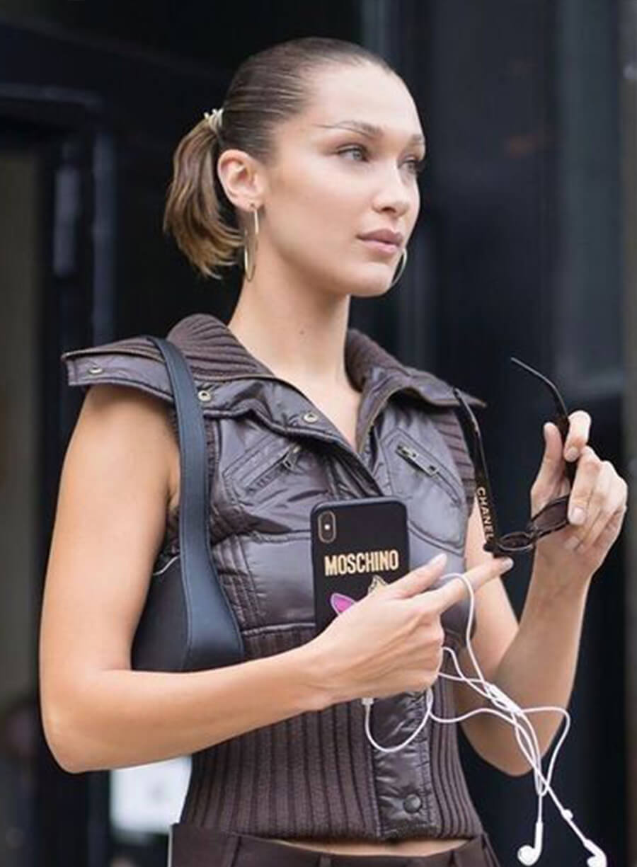 Harpoon Bella Hadid Burgundy Vest Inspired Burgundy Leather Jacket