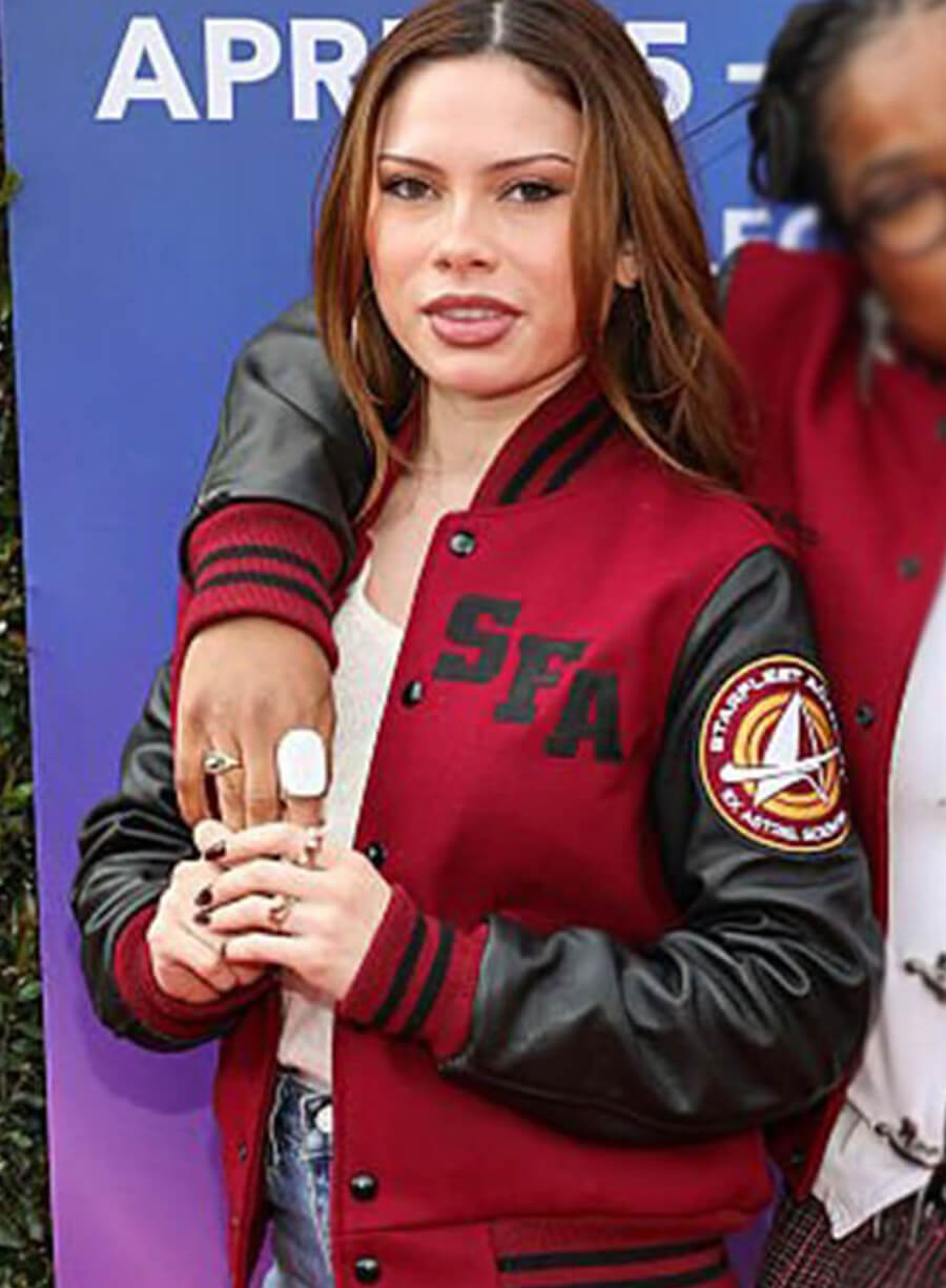 Harpoon Genesis Lythe Inspired Red & Black Varsity Jacket - Star Trek: Starfleet Academy Style