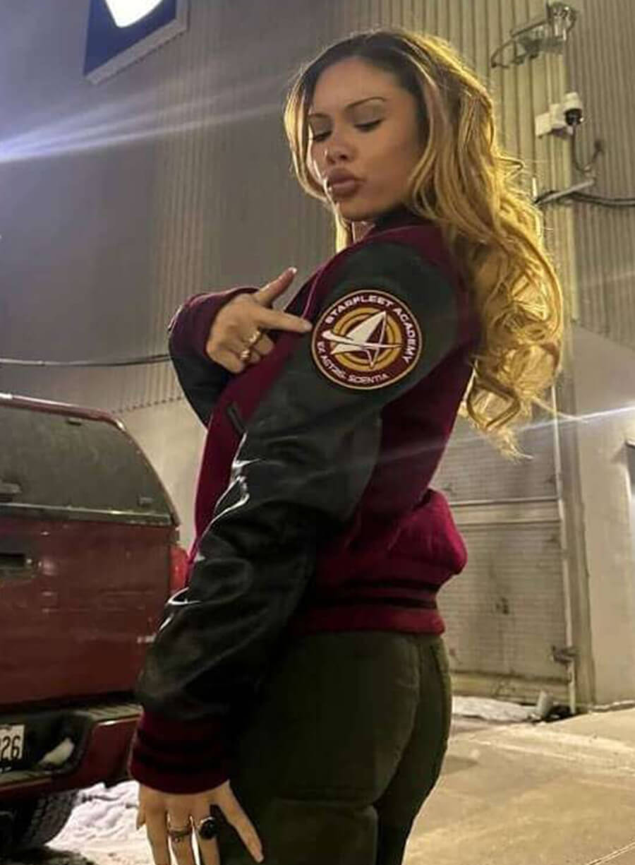 Harpoon Genesis Lythe Inspired Red & Black Varsity Jacket - Star Trek: Starfleet Academy Style