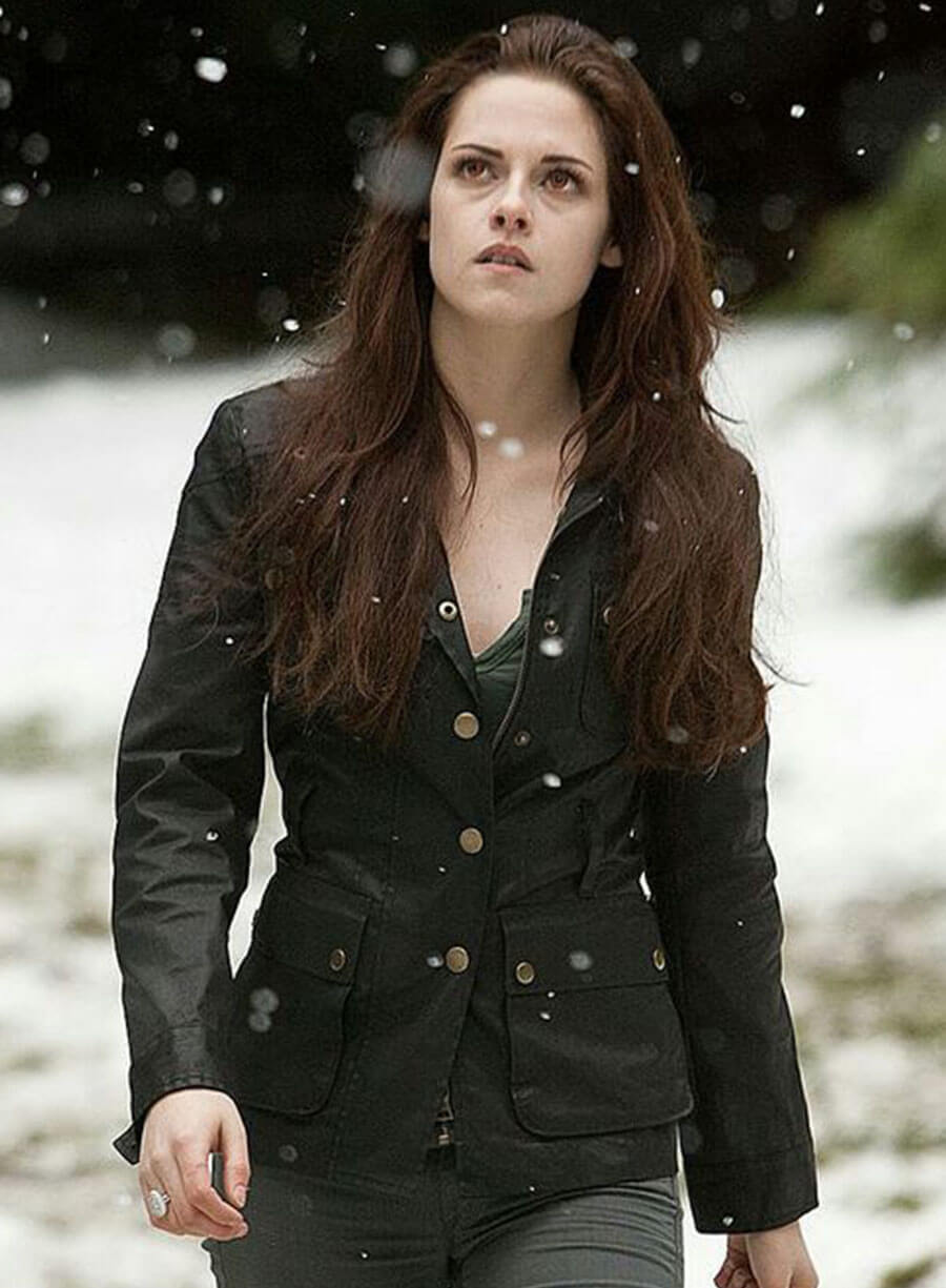 Harpoon Bella Swan Inspired Black Real Leather Leather Jacket - The Twilight Saga Style