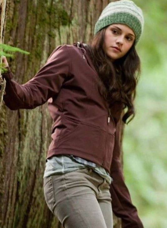 Harpoon Bella Swan Inspired Brown Cotton Fabric Hooded Jacket - The Twilight Saga: Eclipse Style