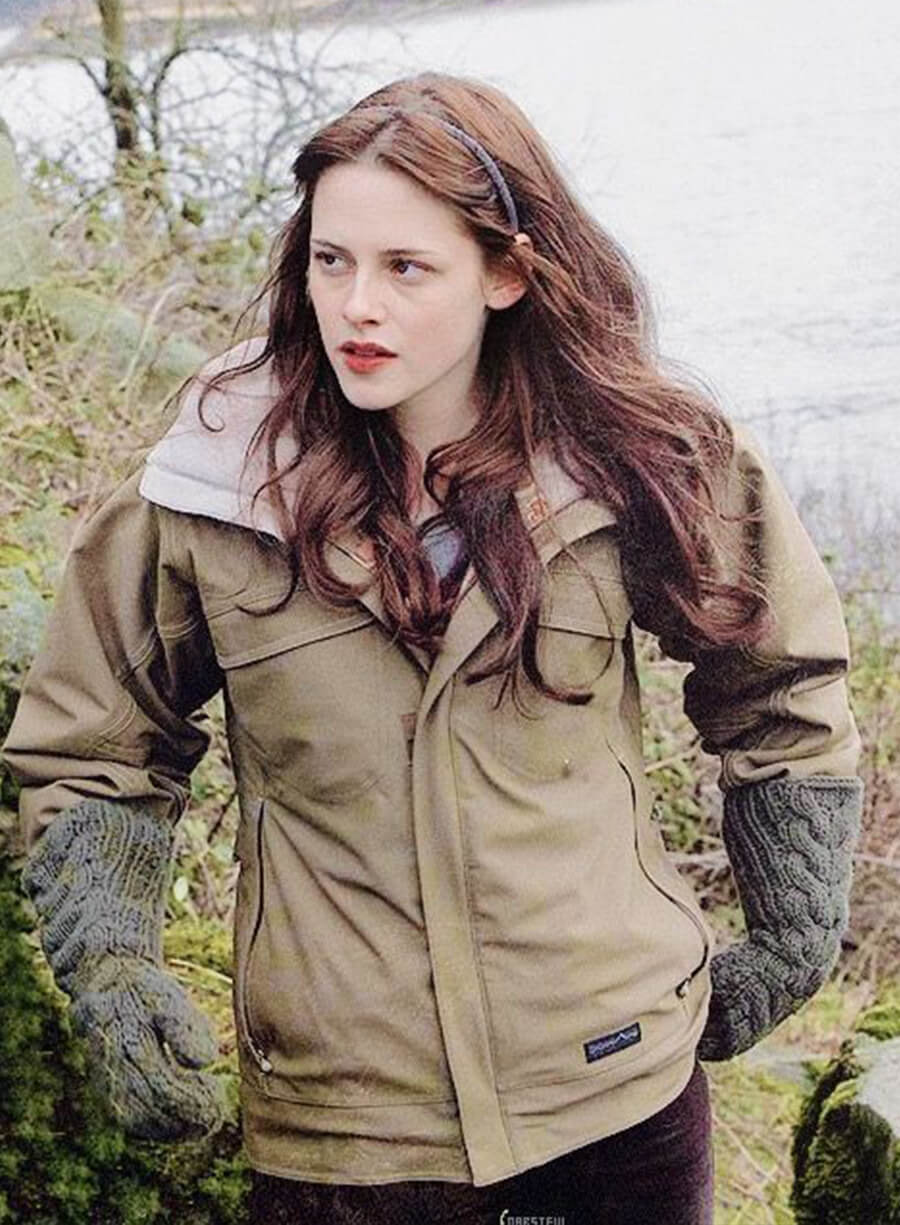Harpoon Bella Swan Inspired Green Fabric Hooded Jacket - Twilight Style