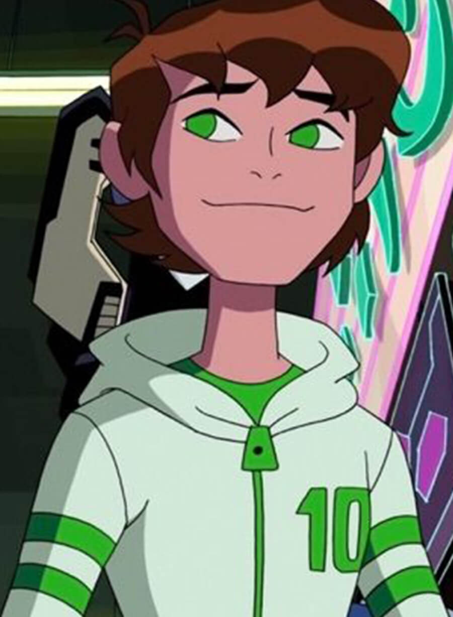 Harpoon Ben Tennyson Inspired White & Green Hooded Jacket - Ben 10: Omniverse Style