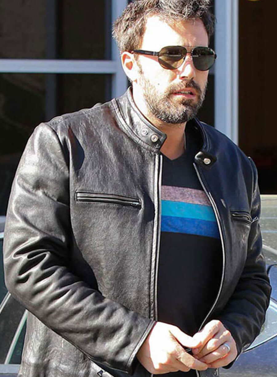 Harpoon Ben Affleck Inspired Black Leather Jacket