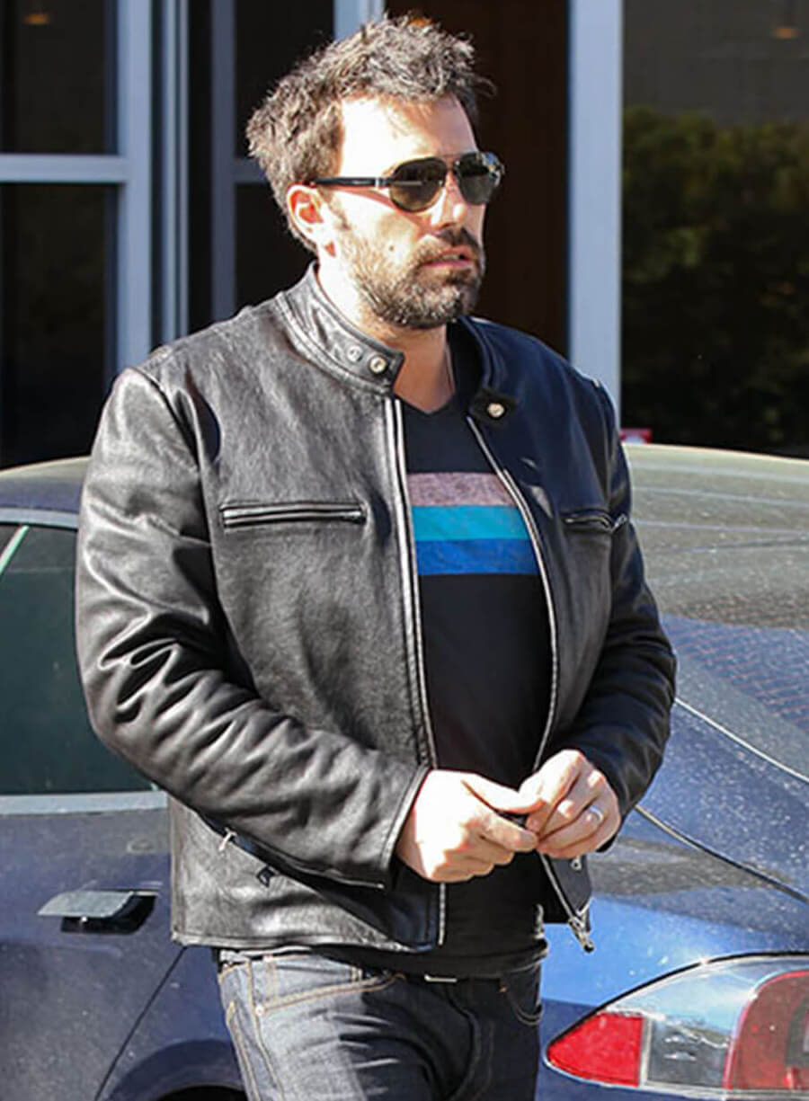 Harpoon Ben Affleck Inspired Black Leather Jacket
