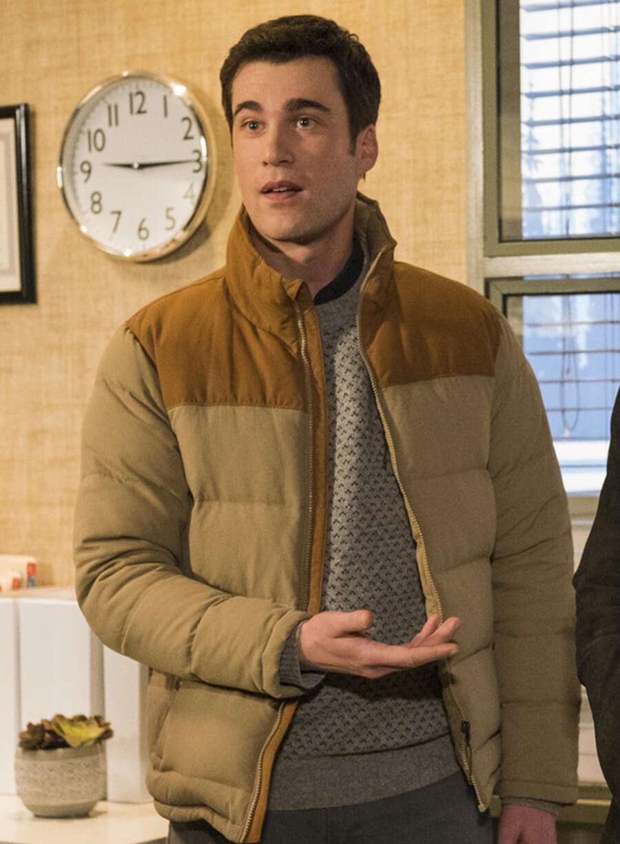 Harpoon Ben Hawthorne Inspired Multicolor Parachute Fabric Leather Jacket - Resident Alien Style