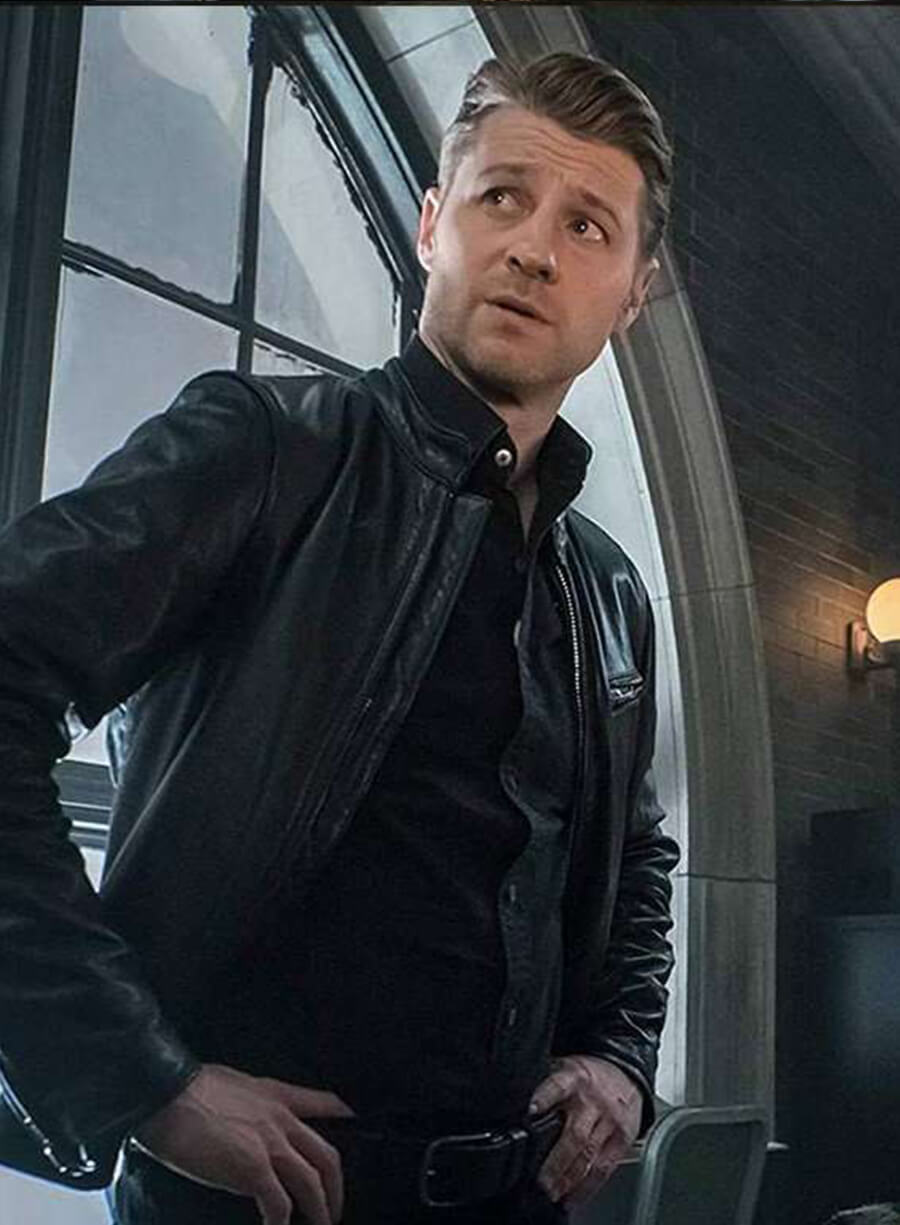 Harpoon James Gordon Inspired Black Real Leather Leather Jacket - Gotham Style