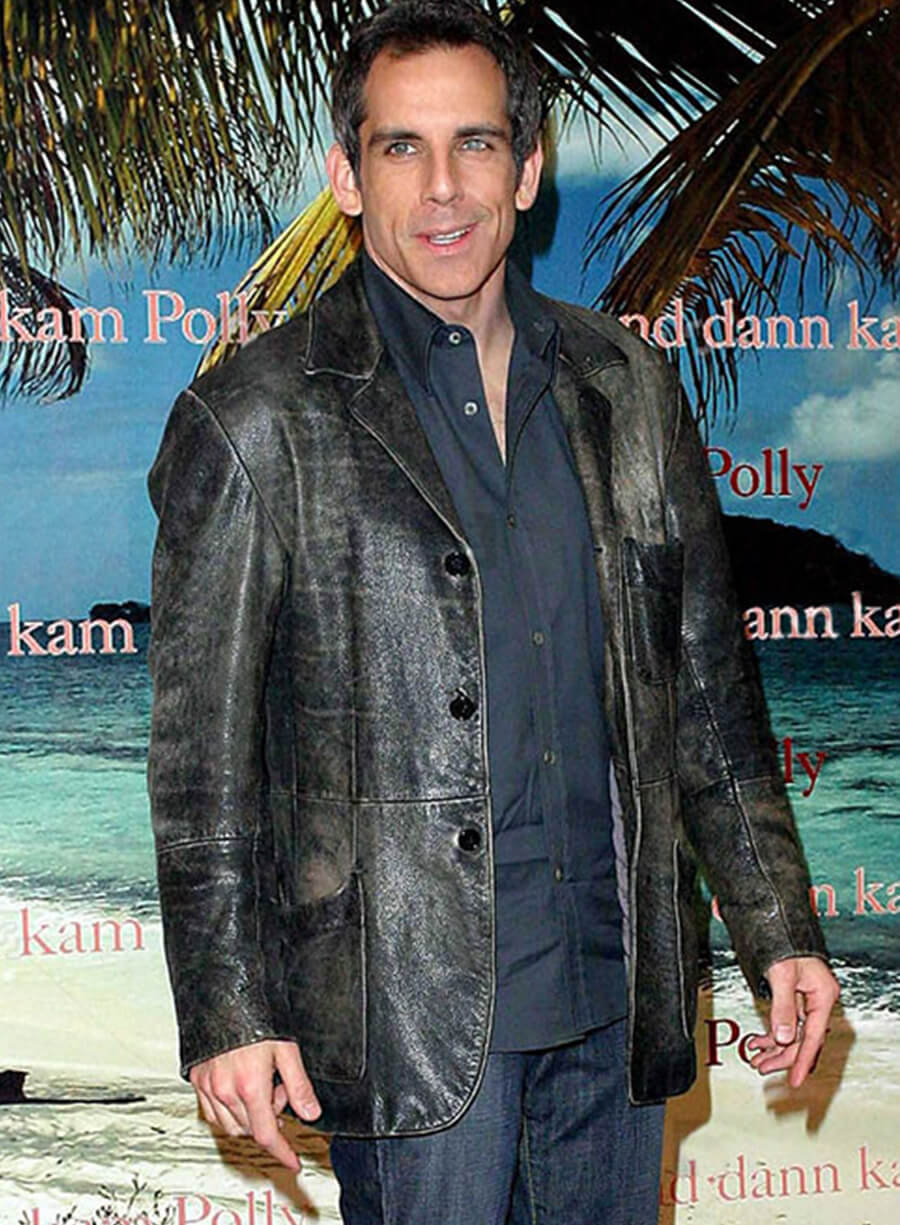 Harpoon Ben Stiller Blazer Inspired Black Leather Jacket