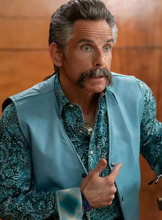 Harpoon Hai L Inspired Blue Leather Jacket - Happy Gilmore 2 Style
