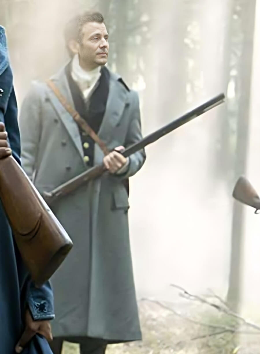 Harpoon Benedict Inspired Grey Wool Coat - Bridgerton Style