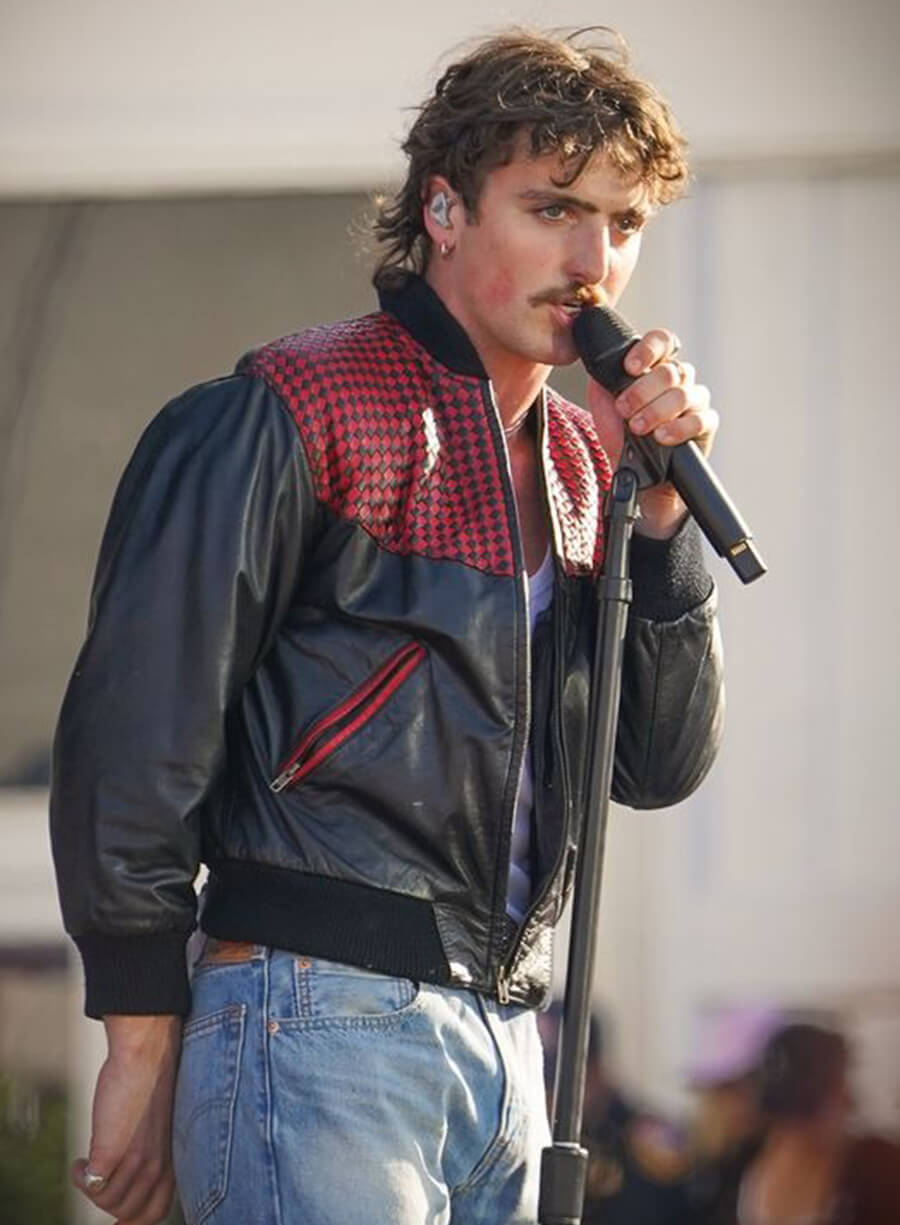 Harpoon Benson Boone Inspired Red & Black Bomber Jacket