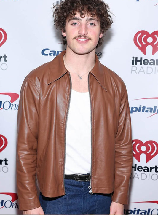Harpoon Benson Boone Slow It Down Inspired Brown Leather Jacket