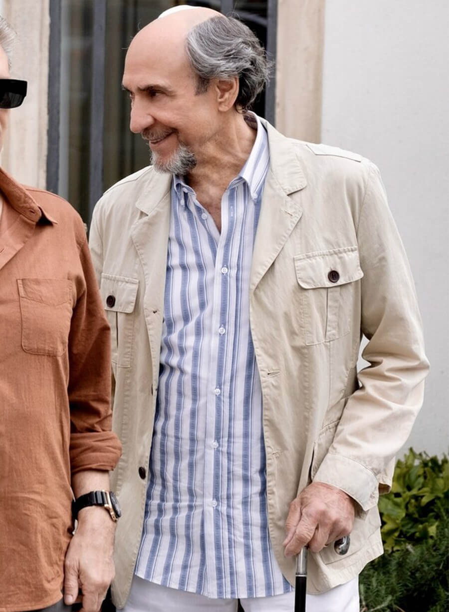 Harpoon Bert Di Grasso Inspired White Cotton Jacket - The White Lotus Style