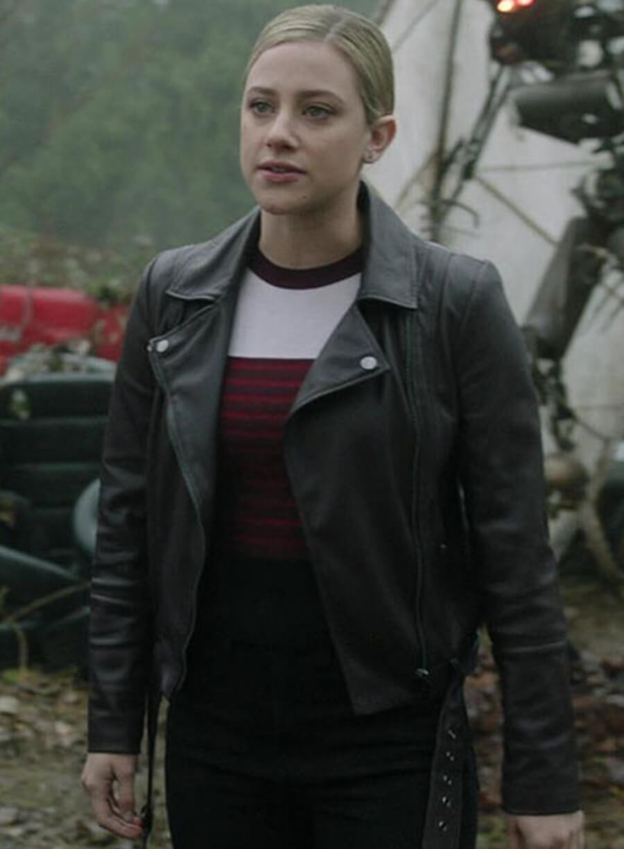 Harpoon Betty Cooper Inspired Black Leather Jacket - Riverdale Style