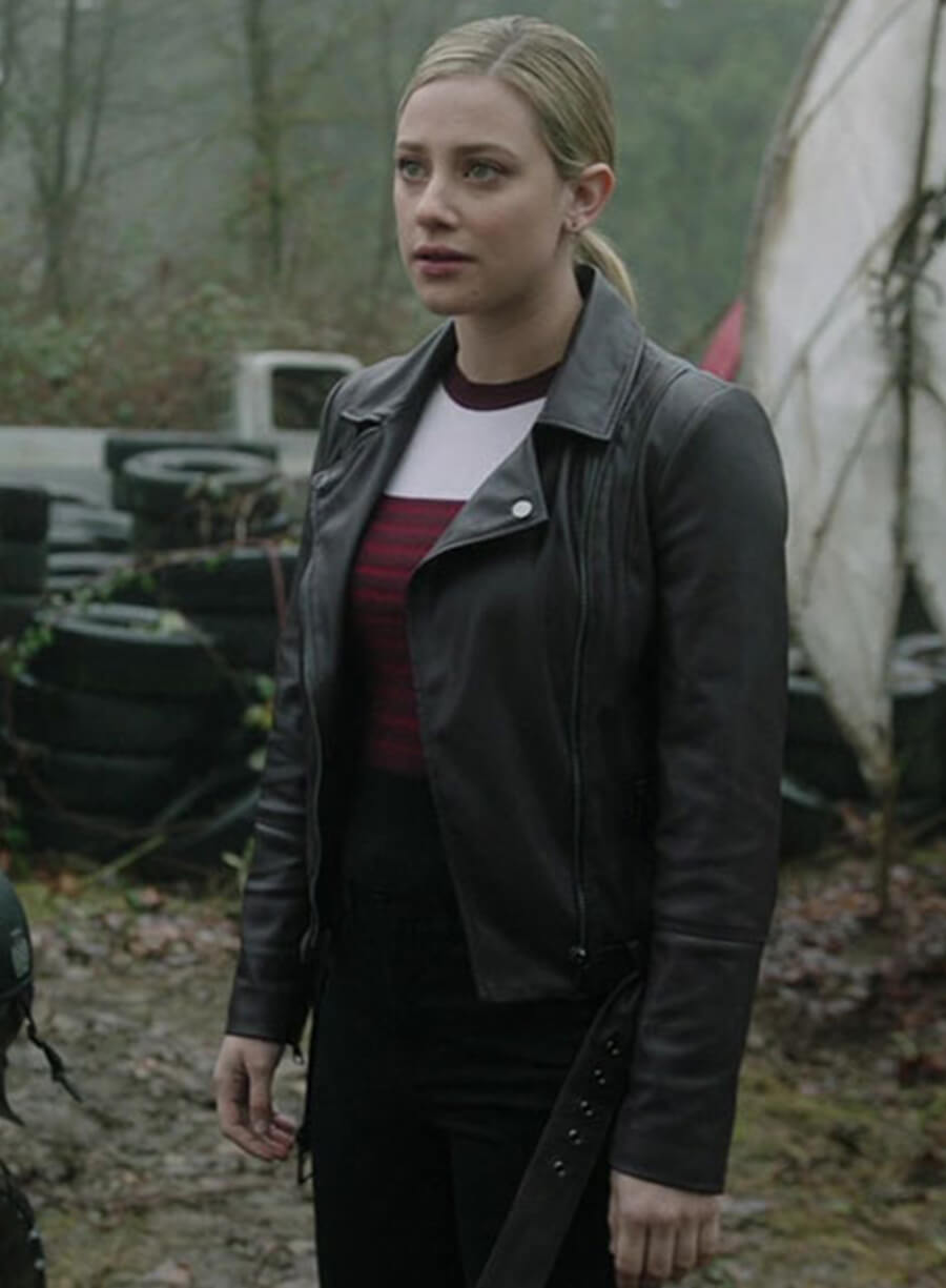 Harpoon Betty Cooper Inspired Black Leather Jacket - Riverdale Style