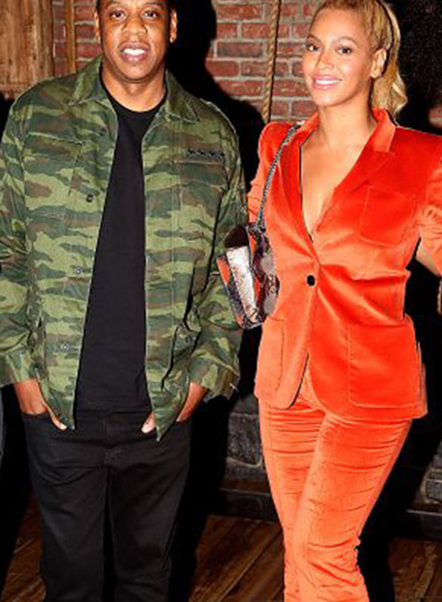 Harpoon Beyonc� Orange Velvet Suit Inspired Orange Velvet Leather Jacket
