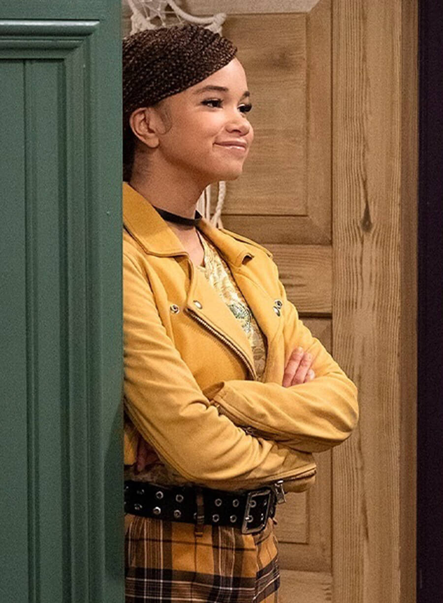 Harpoon Billie Inspired Mustard Biker Jacket - Wizards Beyond Waverly Place Style
