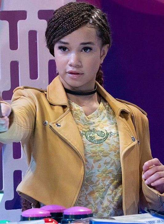Harpoon Billie Inspired Mustard Biker Jacket - Wizards Beyond Waverly Place Style
