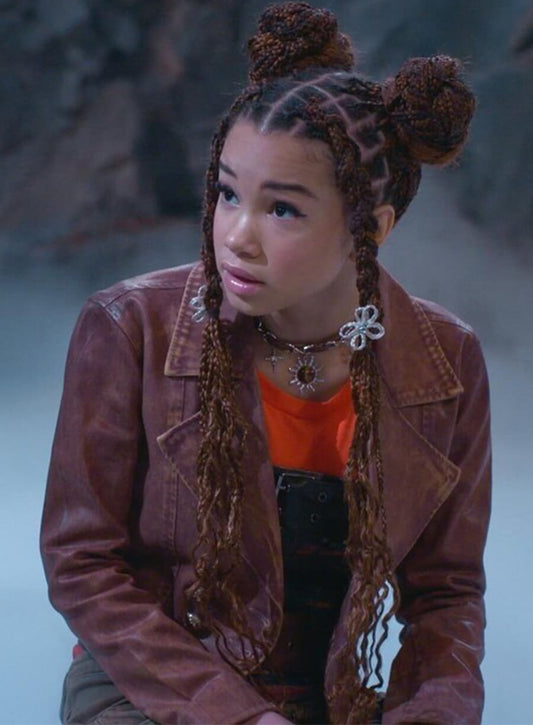 Harpoon Billie Inspired Brown Leather Jacket - Wizards Beyond Waverly Place Style