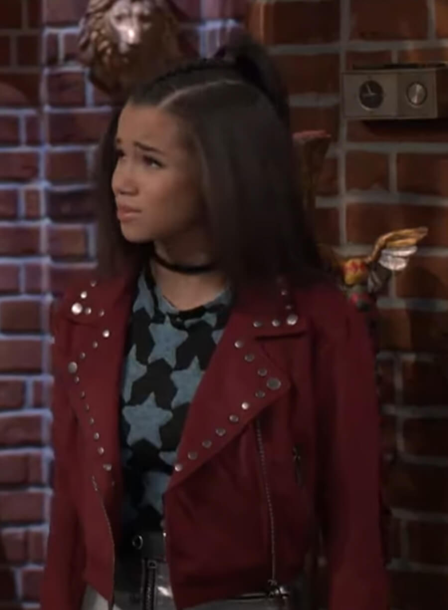 Harpoon Billie Inspired Red Leather Jacket - Wizards Beyond Waverly Place Style