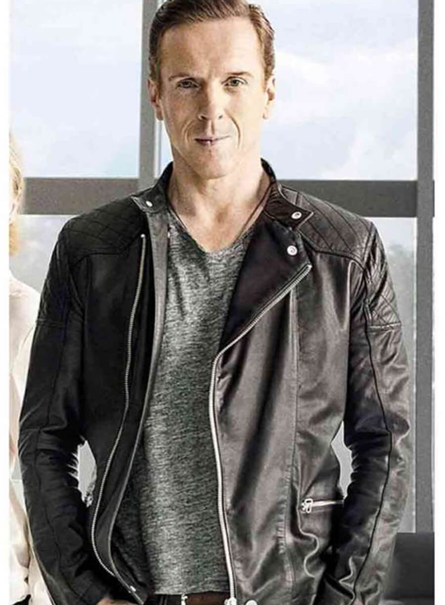 Harpoon Damian Lewis Inspired Black Real Leather Leather Jacket - Billions Tv Series Style